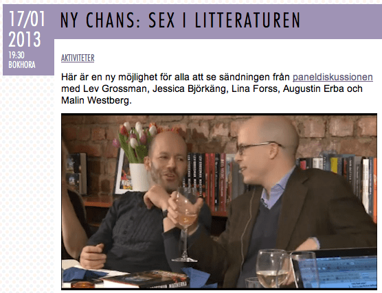 Bokhora om sex i litteraturen