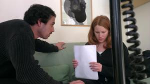 Francisco Sobrado och Nadja Mirmiran under inspelningen.