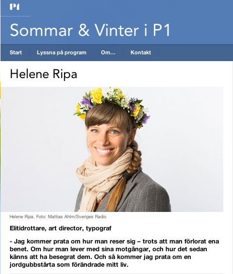 Bilden föreställer elitidrottaren Helene Ripa med en sommarkrans i håret. Hon ler på bilden.